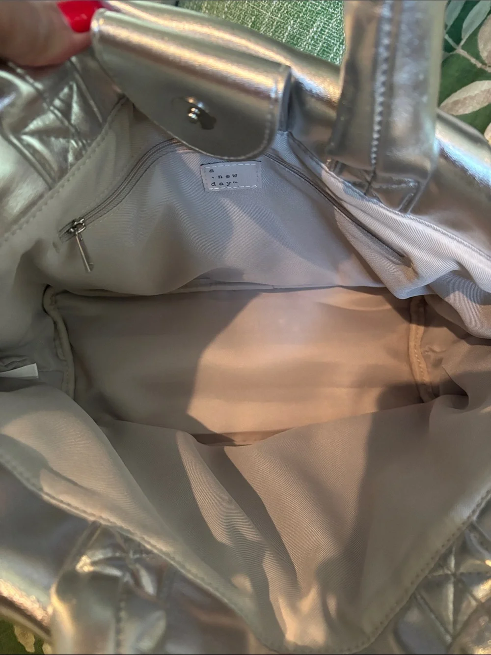 a new day Silver Metallic Padded Top-Handle Tote - Picture 2 of 4